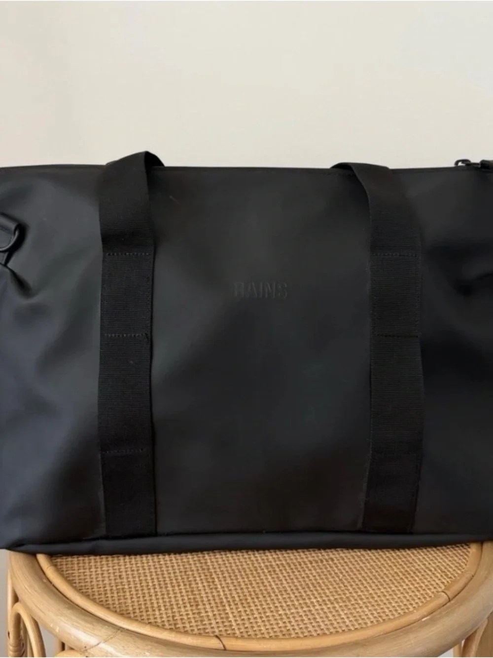 Rains Black Minimalist Duffel Bag